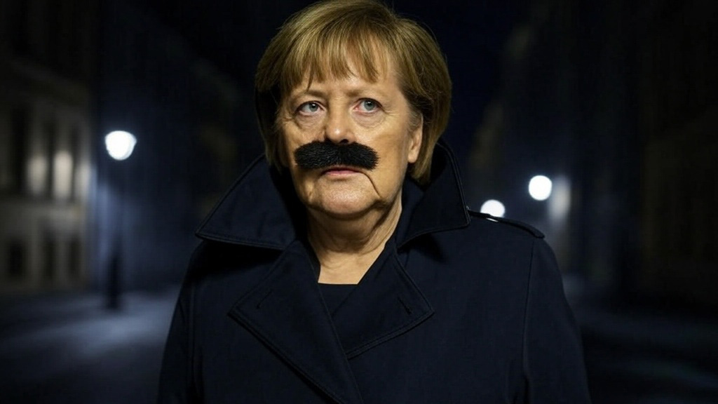 Ex-chanceler alemã Angela Merkel, imaginada como espião pelo Grok.