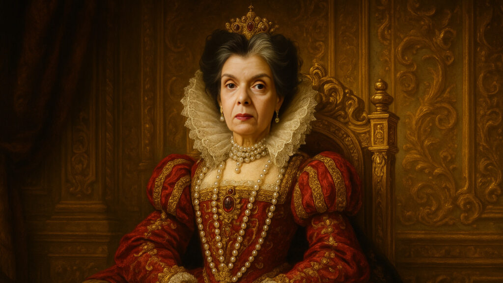 Cármen Lúcia retratada como uma rainha medieval.