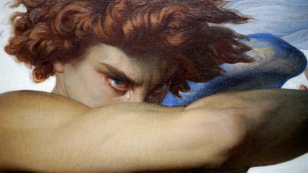 Detalhe da pintura "O Anjo Caído", de Alexandre Cabanel (1847).