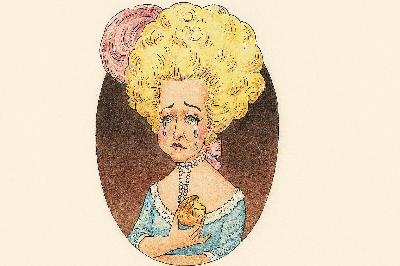Maria Antonieta comendo um brioche.