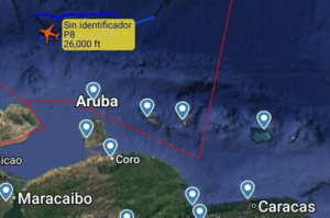 Avião militar dos EUA faz voos circulares no norte da Venezuela