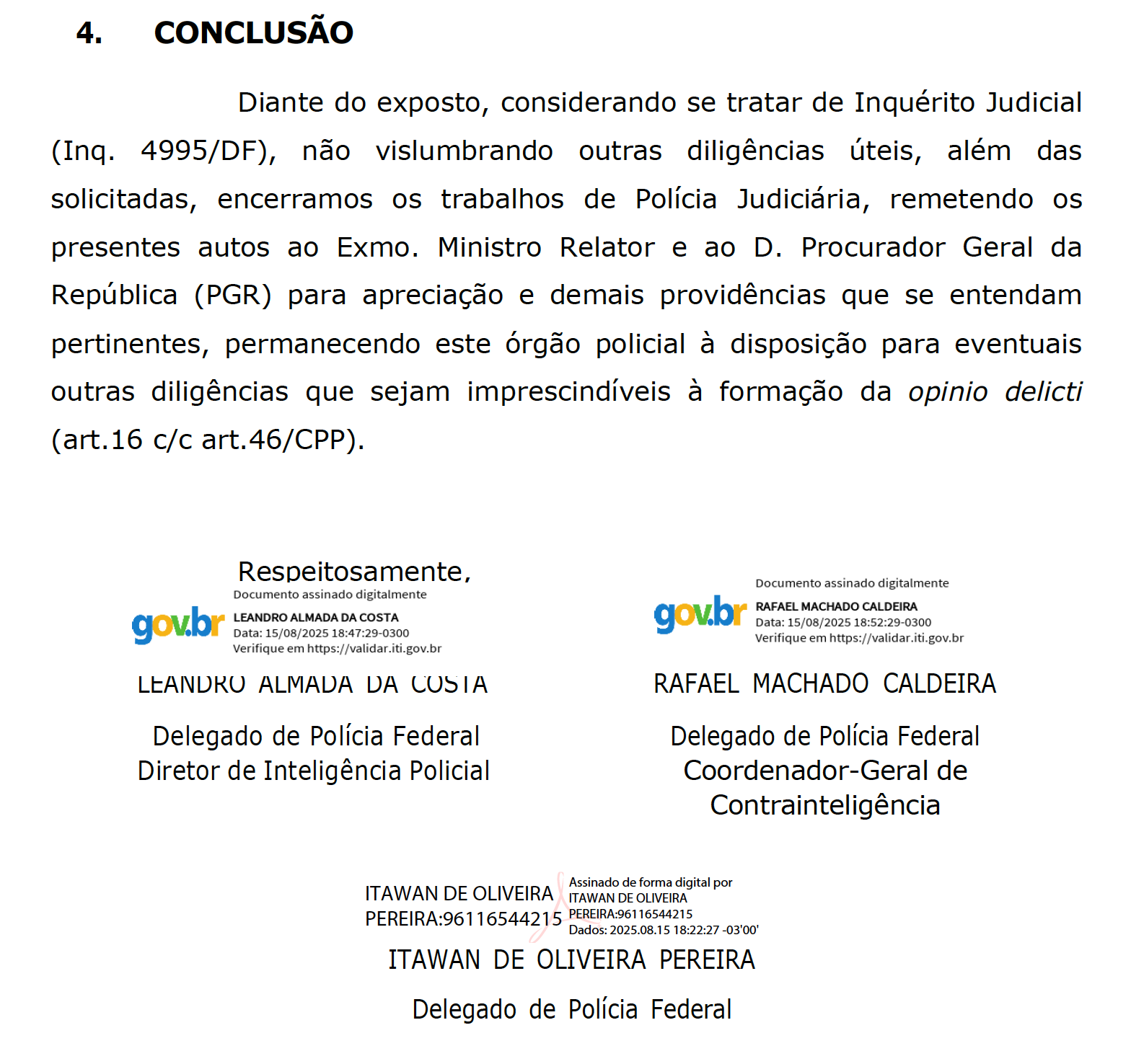 Relatório de indiciamento de Jair Bolsonaro e Eduardo é repleto de ilações