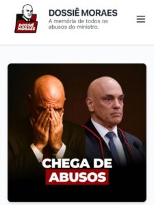 Página do site Dossiê Moraes