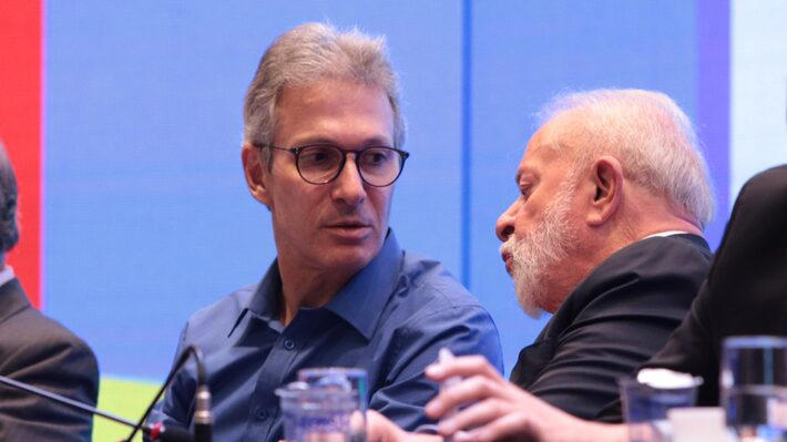 Lula e Zema em evento em 2024