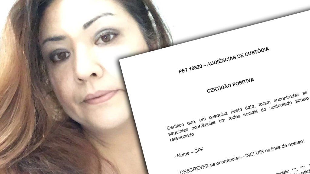 Cristina Yukiko Kusahara, assessora de Alexandre de Moraes, e o modelo de certidão positiva que enviou ao grupo investigativo instalado no TSE. Foto: Reprodução/Redes sociais
