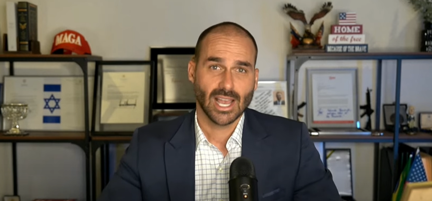 Eduardo Bolsonaro fala sobre sanção no Alive a esposa de Alexandre de Moraes, Viviane Barci