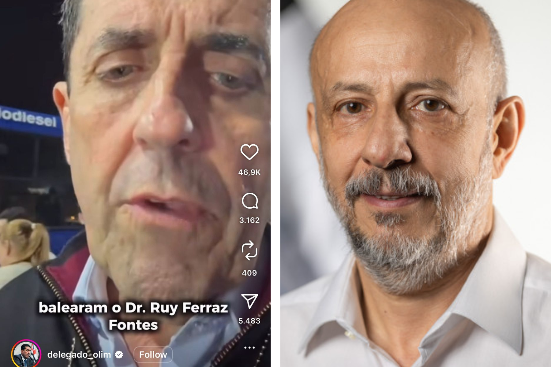 Delegado Olim promete “ir atrás” dos suspeitos da execução de Ruy Ferraz, morto a tiros de fuzil em Praia Grande (SP) na noite de 15/9.