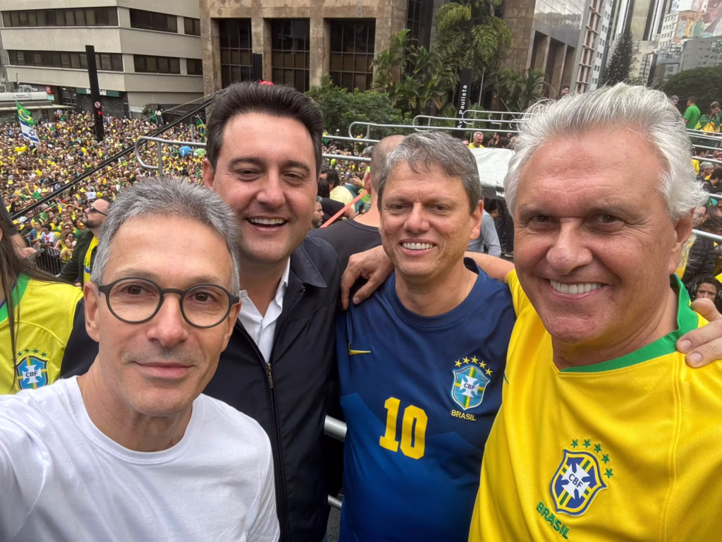 Romeu Zema, Ratinho Jr, Tarcísio de Freitas e Ronaldo Caiado