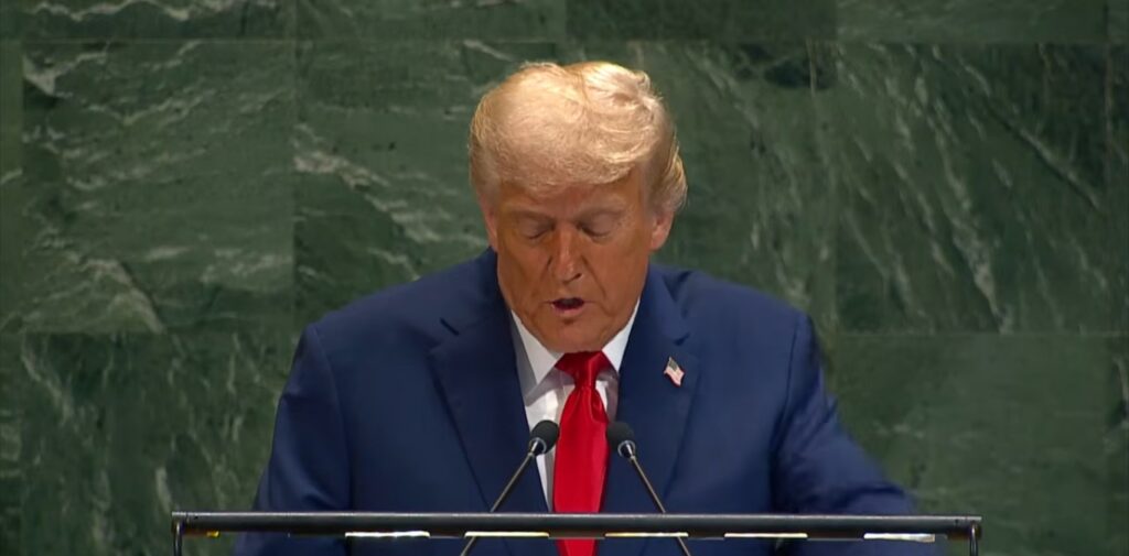 Presidente Donald Trump discursa na 80ª Assembleia Geral da ONU, em Nova York.