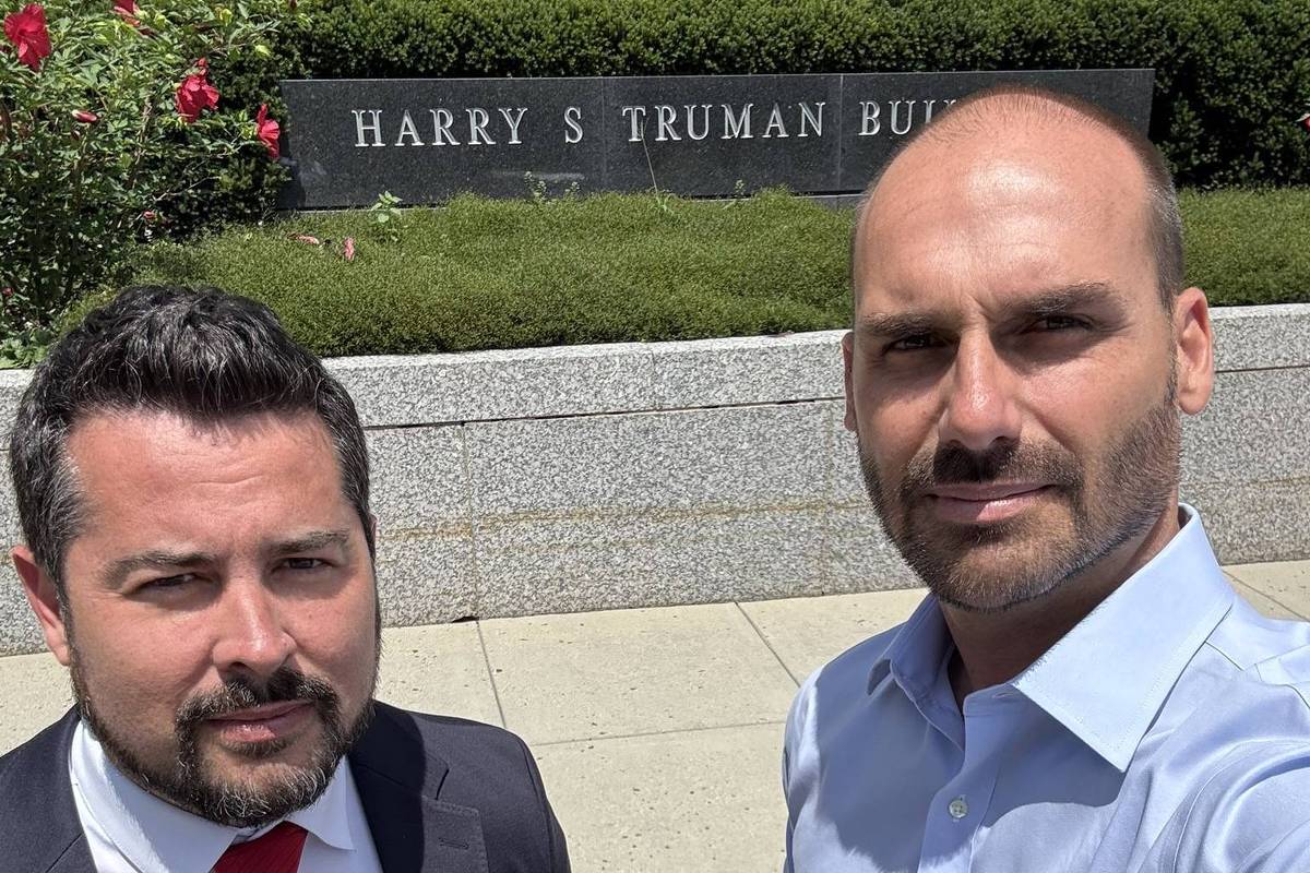 Paulo Figueiredo e Eduardo Bolsonaro nos EUA