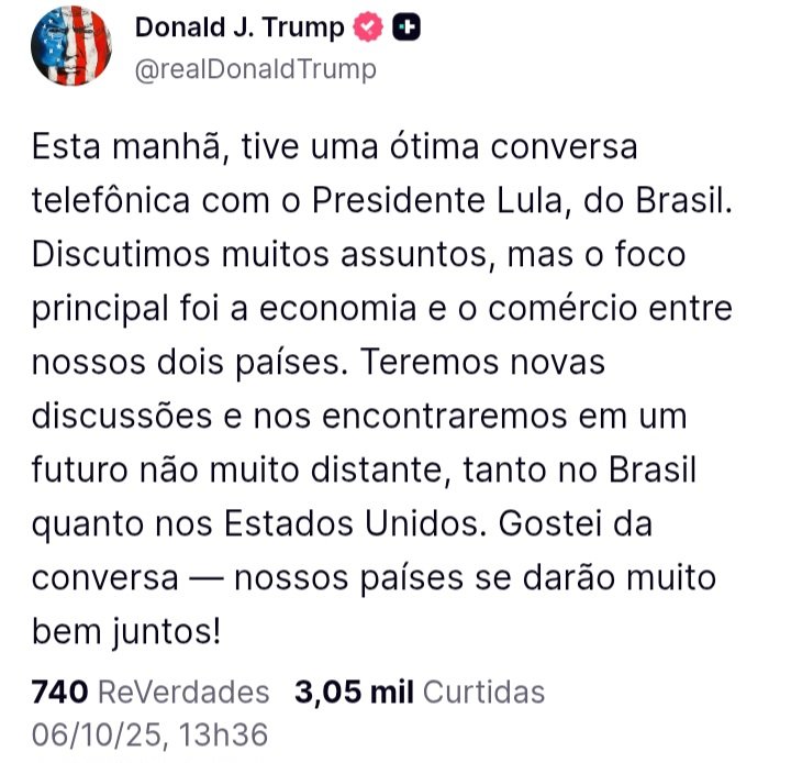 Lula e Trump conversam sobre comércio e sanções; presidente solicita que Marco Rubio trate o Brasil sem preconceito.