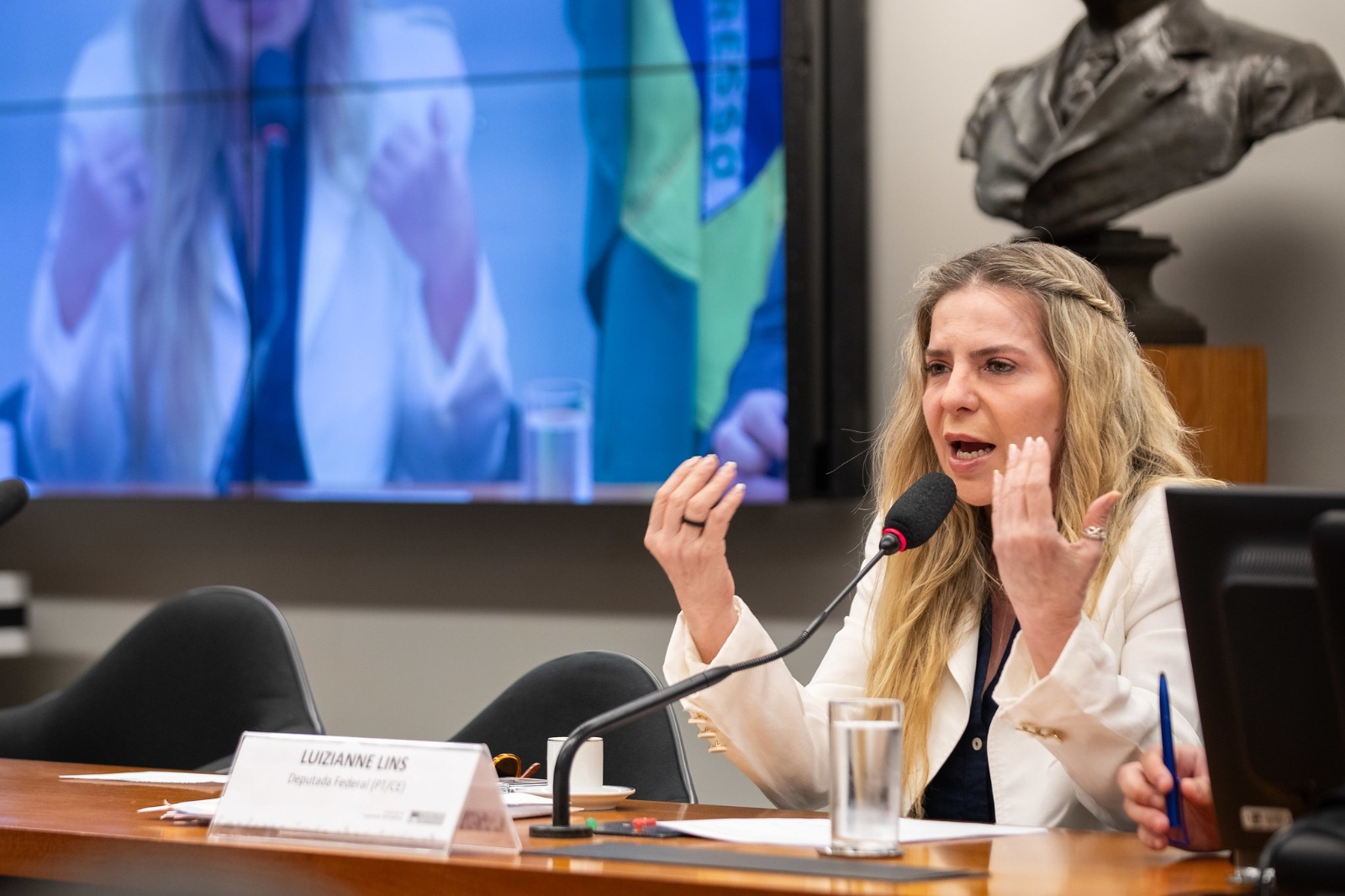 A Deputada Luizianne Lins (PT) foi detida por Israel ao tentar entrar em Gaza com flotilha interceptada pelo Exército.Deputada Luizianne Lins. Foto: Gabriel Paiva/Arquivo