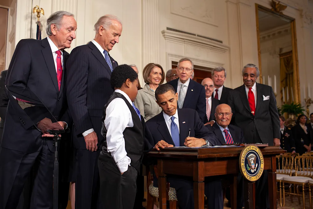 Obama na criação da Affordable Care Act (ACA), conhecido como Obamacare