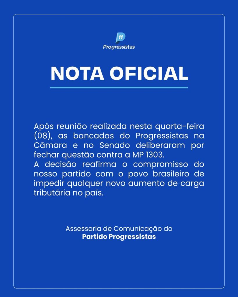 Nota oficial do PP