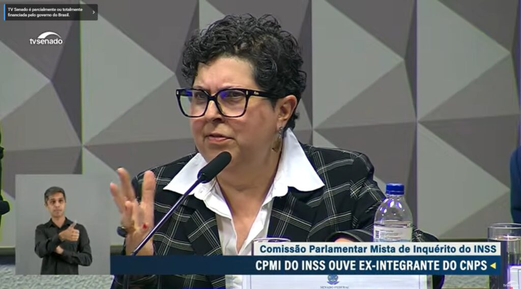 Em depoimento à CPMI do INSS, coordenadora do Sindnapi foi questionada por Gaspar sobre arrecadação de R$ 600 milhões e envolvimento