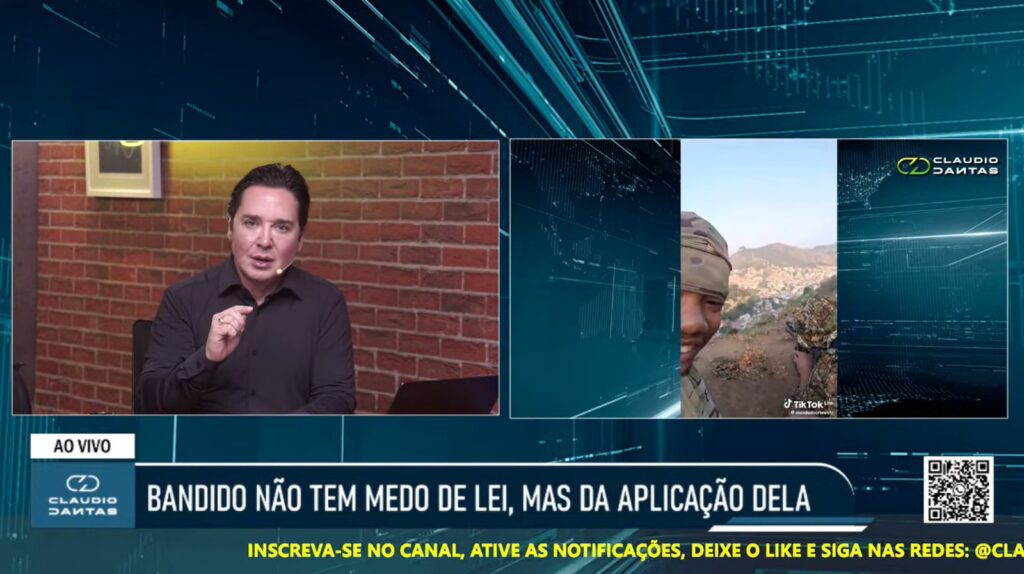 O apresentador comparou a situação brasileira com o histórico da Colômbia no combate a guerrilheiros e narcotraficantes