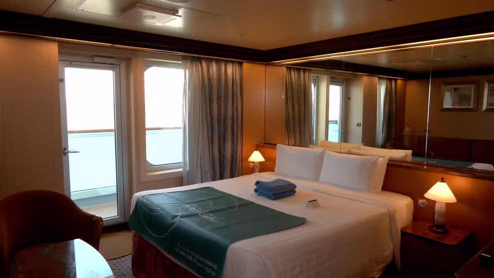 Quartos de um dos navios transatlânticos para COP 30 em Belém. — Foto: Reginaldo Gonçalves