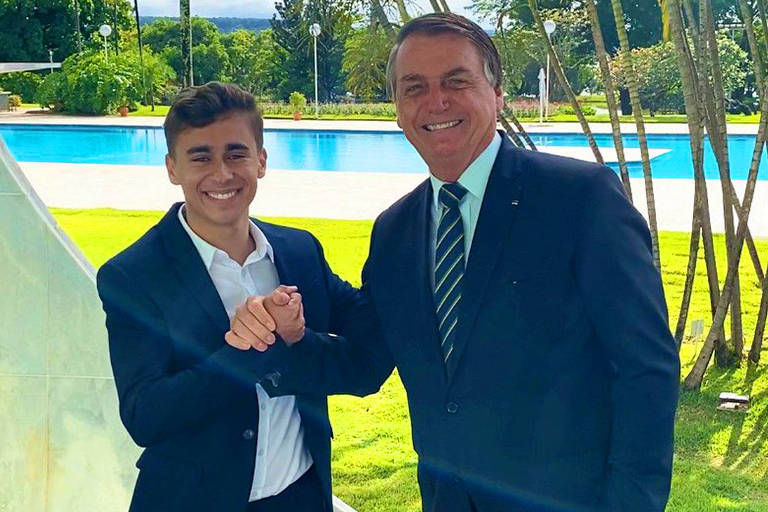 Nikolas Ferreira e Jair Bolsonaro Foto: Reprodução