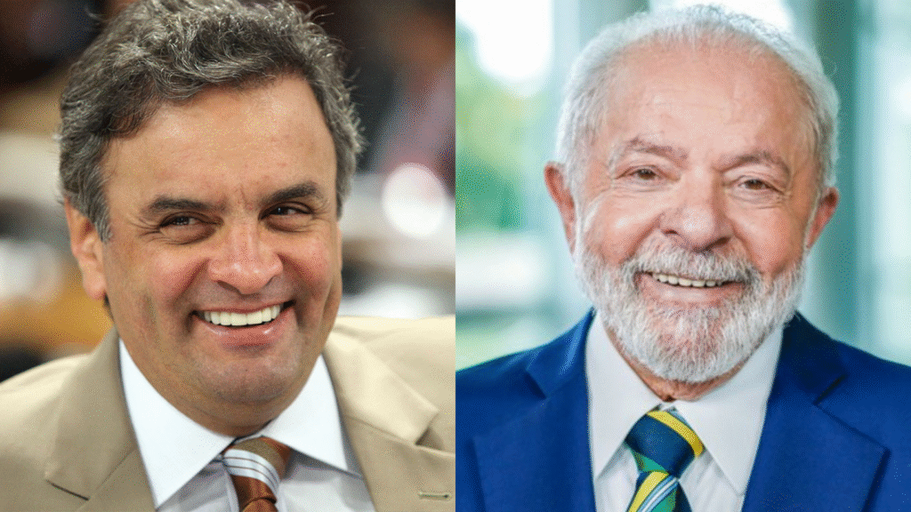 Aécio Neves, deputado federal, e Lula, presidente do Brasil Foto: Reprodução