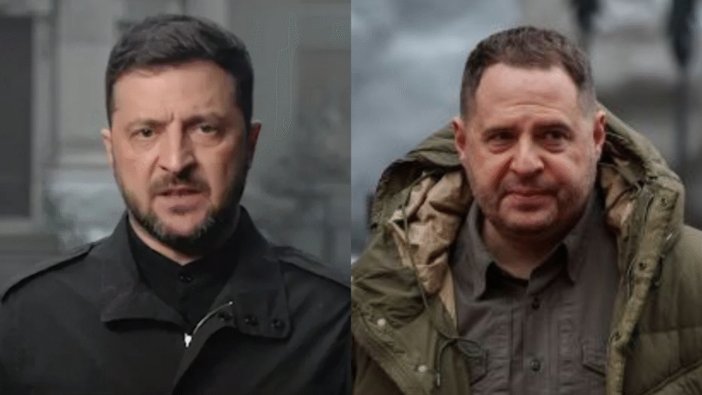Volodymyr Zelensky, Presidente da Ucrânia e Andriy Yermak, ex-chefe de gabinete Foto: Reprodução