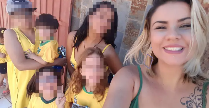 STF Gisele Alves Guedes, mãe de 7 filhos, estava vendendo mercadorias a manifestantes perto do Quartel-General do Exército de Brasília