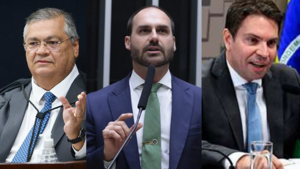 Flávio Dino, Eduardo Bolsonaro e Alexandre Ramagem Foto: Reprodução