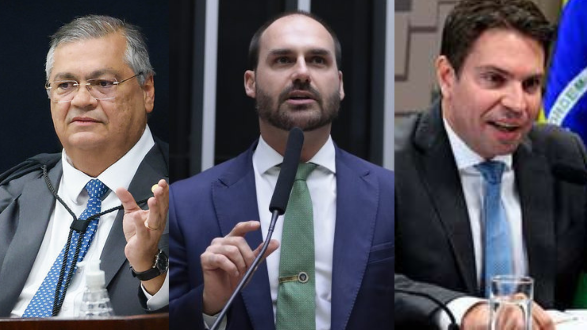 Flávio Dino, Eduardo Bolsonaro e Alexandre Ramagem Foto: Reprodução
