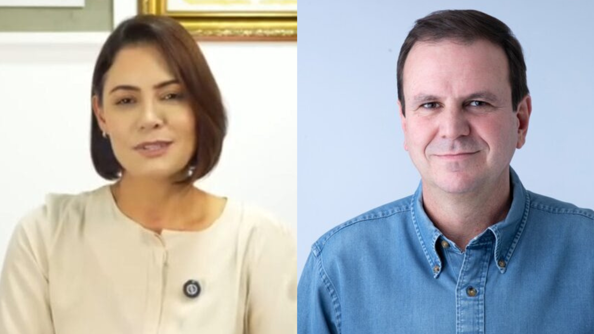 Michelle Bolsonaro, ex-primeira-dama, e Eduardo Paes, prefeito do Rio de Janeiro Foto: Reprodução