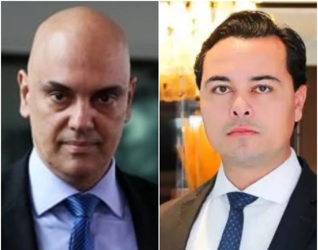 O ministro Alexandre de Moraes, do Supremo Tribunal Federal (STF), e o advogado Jeffrey Chiquini, que representa Filipe Martins, ex-assessor de Jair Bolsonaro (PL). Foto: Reprodução