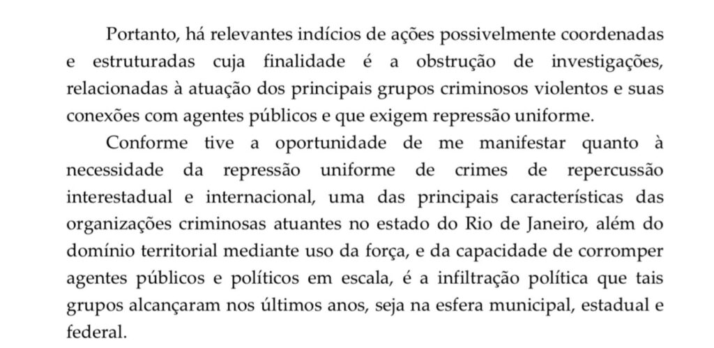Trecho de decisão do Moraes