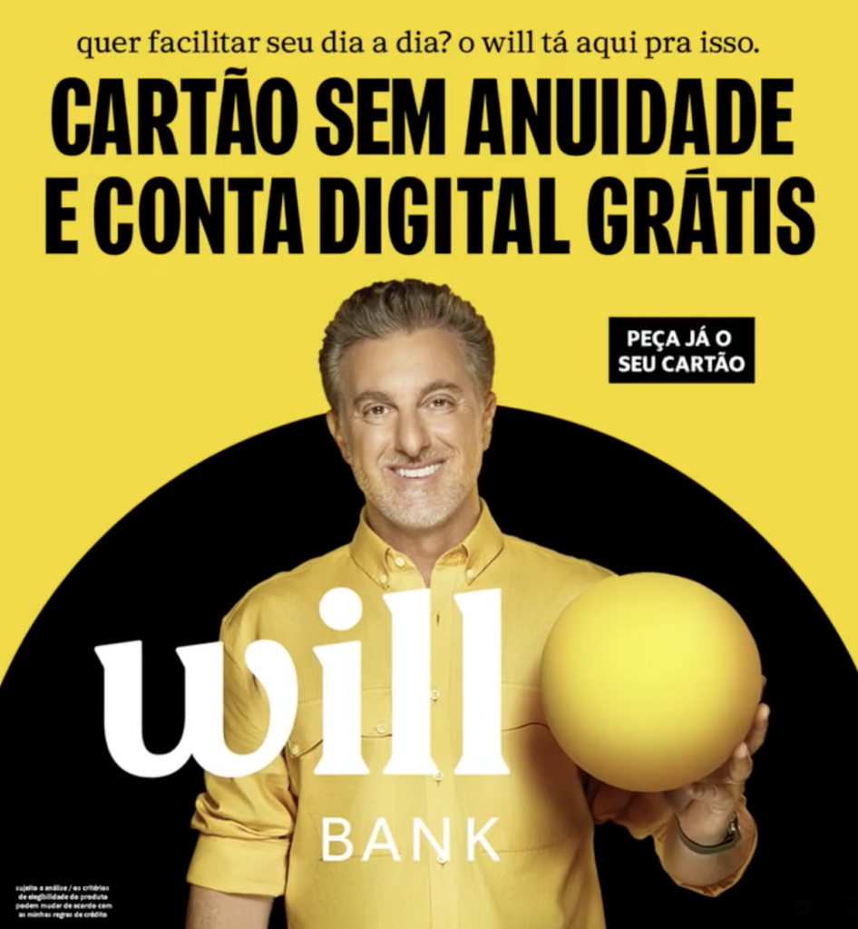 Luciano Huck foi garoto propaganda do banco digital de Daniel Vorcaro