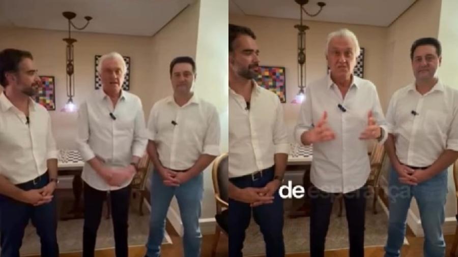 Ao lado de Ratinho Jr. e Leite, Caiado anuncia filiação ao PSD