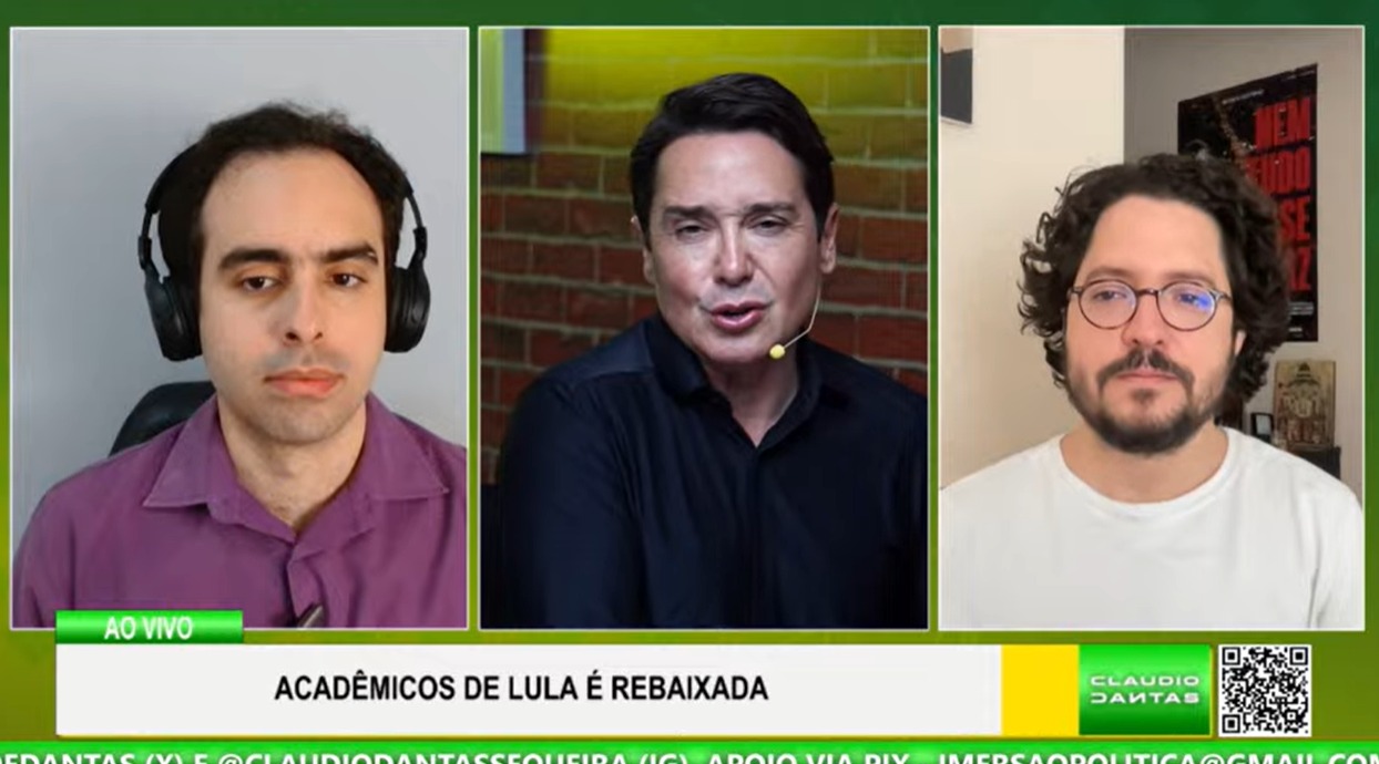 Metadescrição: No programa Alive, Cláudio Dantas levanta hipótese de Lula dizer “essa escola não é minha” após derrota da Acadêmicos de Niterói e comentaristas apontam uso político do desfile