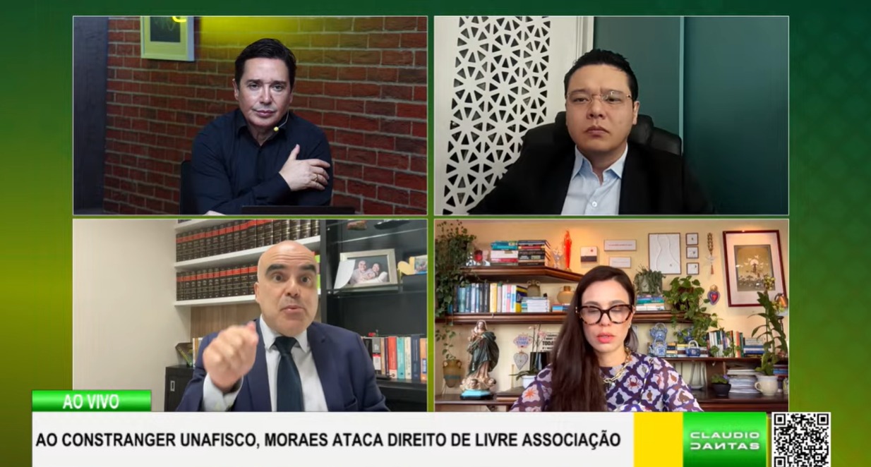 No programa Alive, Claudio Dantas e convidados criticam intimação do presidente da Unafisco por Alexandre de Moraes e questionam medidas contra servidores da Receita