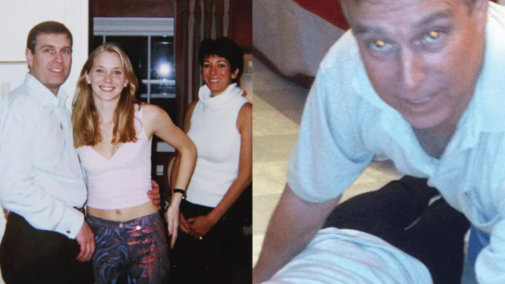 Andrew Mountbatten-Windsor, ex-príncipe britânico, em fotos incluídas nos Epstein Files. Foto: Reprodução/DoJ
