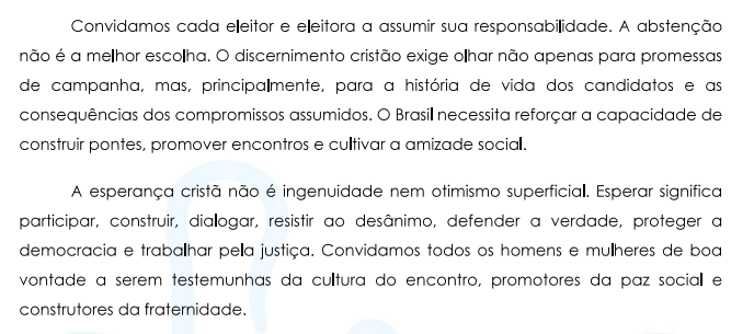 CNBB: Igreja Católica não indica candidatos nem partidos