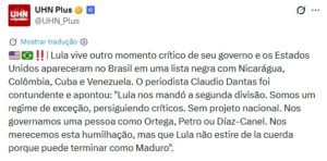 Site espanhol repercute fala de Dantas sobre crise entre Trump e Lula