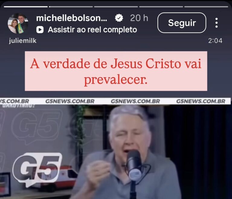 Michelle compartilha vídeo de Garotinho sobre orgia do Master
