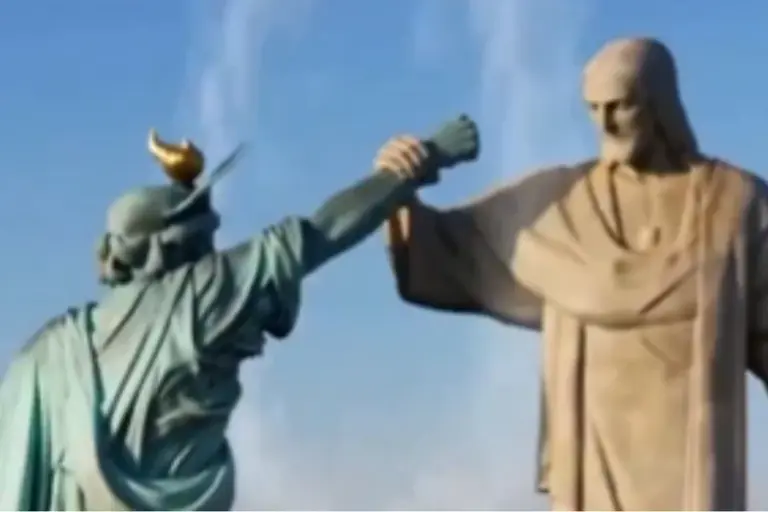 Irã divulga vídeo com IA de confronto entre Cristo Redentor e Estátua da Liberdade