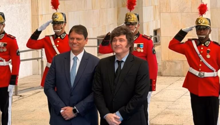 Tarcísio recebe Milei no Palácio dos Bandeirantes